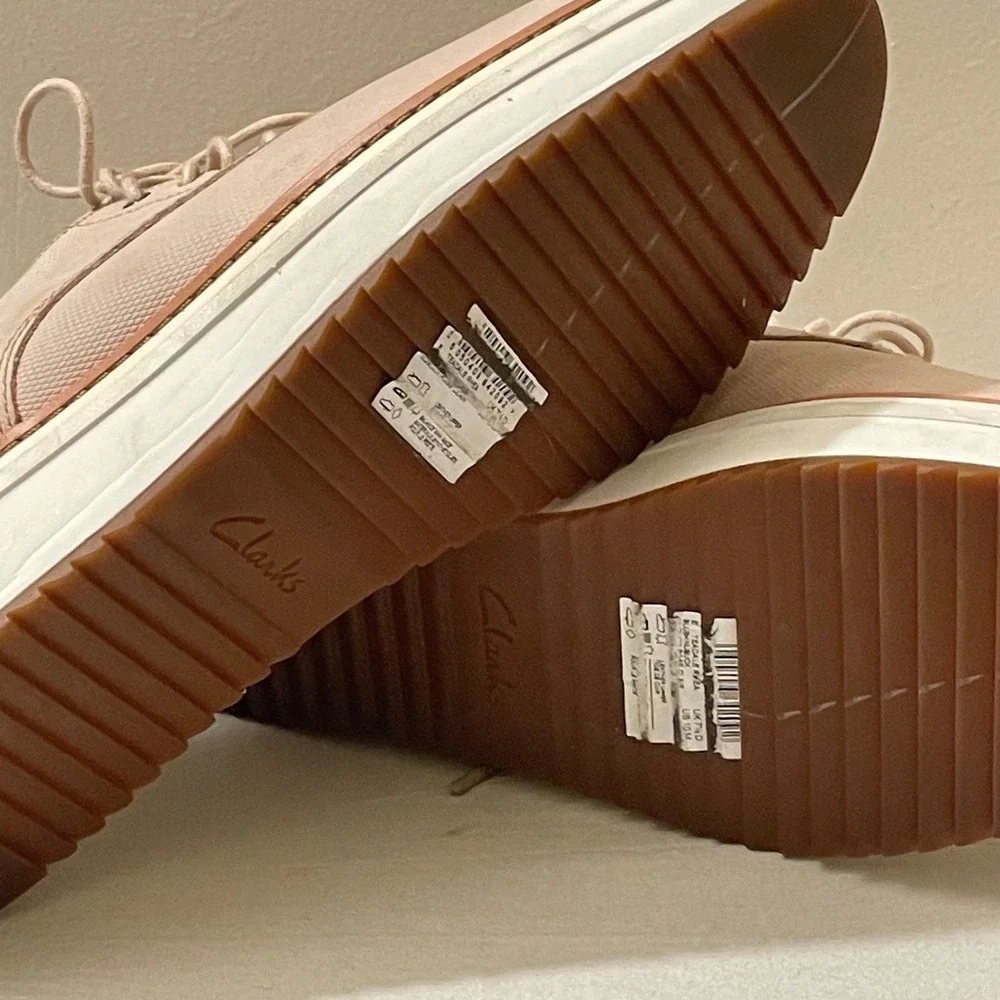 Clarks Women's Size 10‎ Pink Teadale Rhea  Platform Oxford Shoes Suede Derby